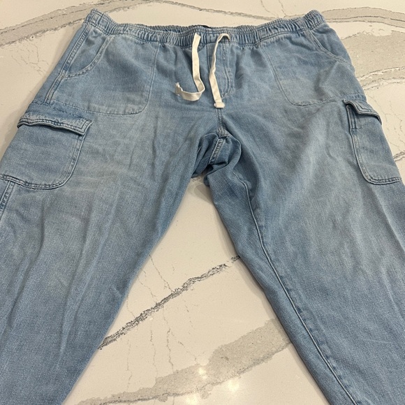 Gap Womens Easy Jean Light Blue Cargo Pants Size XXL - Picture 1 of 4